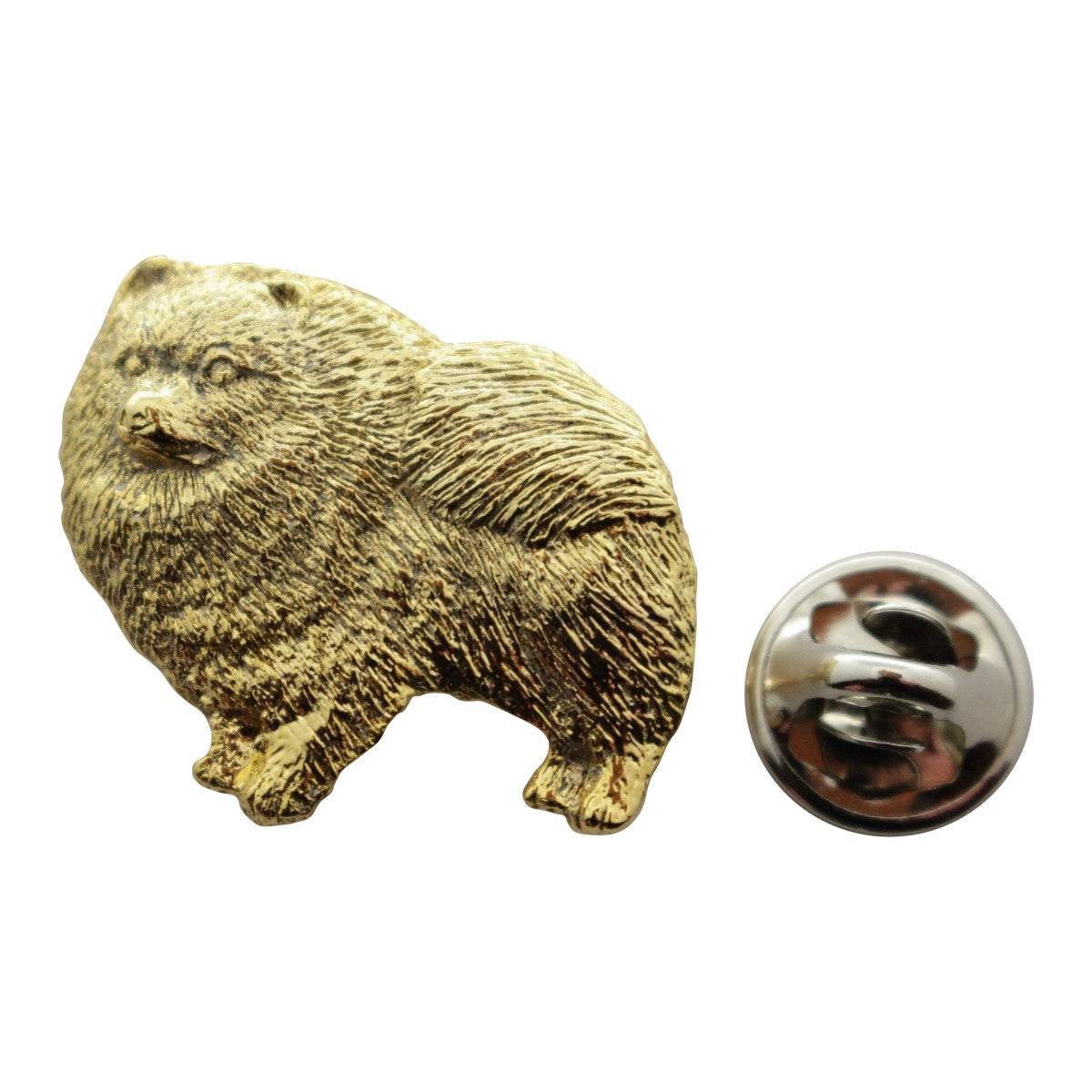 Pomeranian Pin ~ 24K Gold ~ Lapel Pin ~ 24K Gold Lapel Pin ~ Sarah's Treats & Treasures